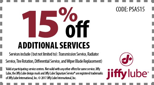 Jiffy Lube Additional Services Coupon